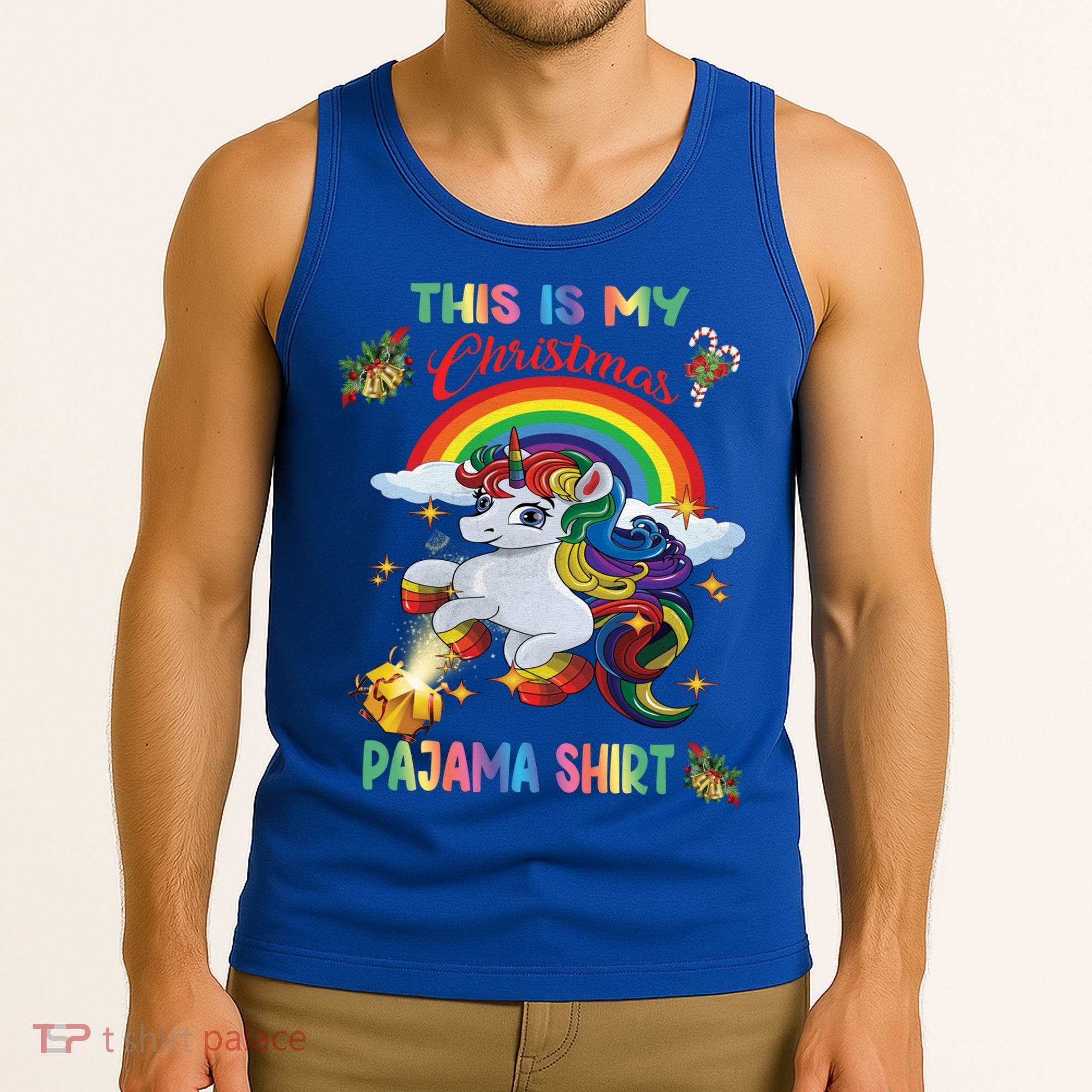 Magical Unicorn Squad This Is My Christmas Pajama Gift Tank Top