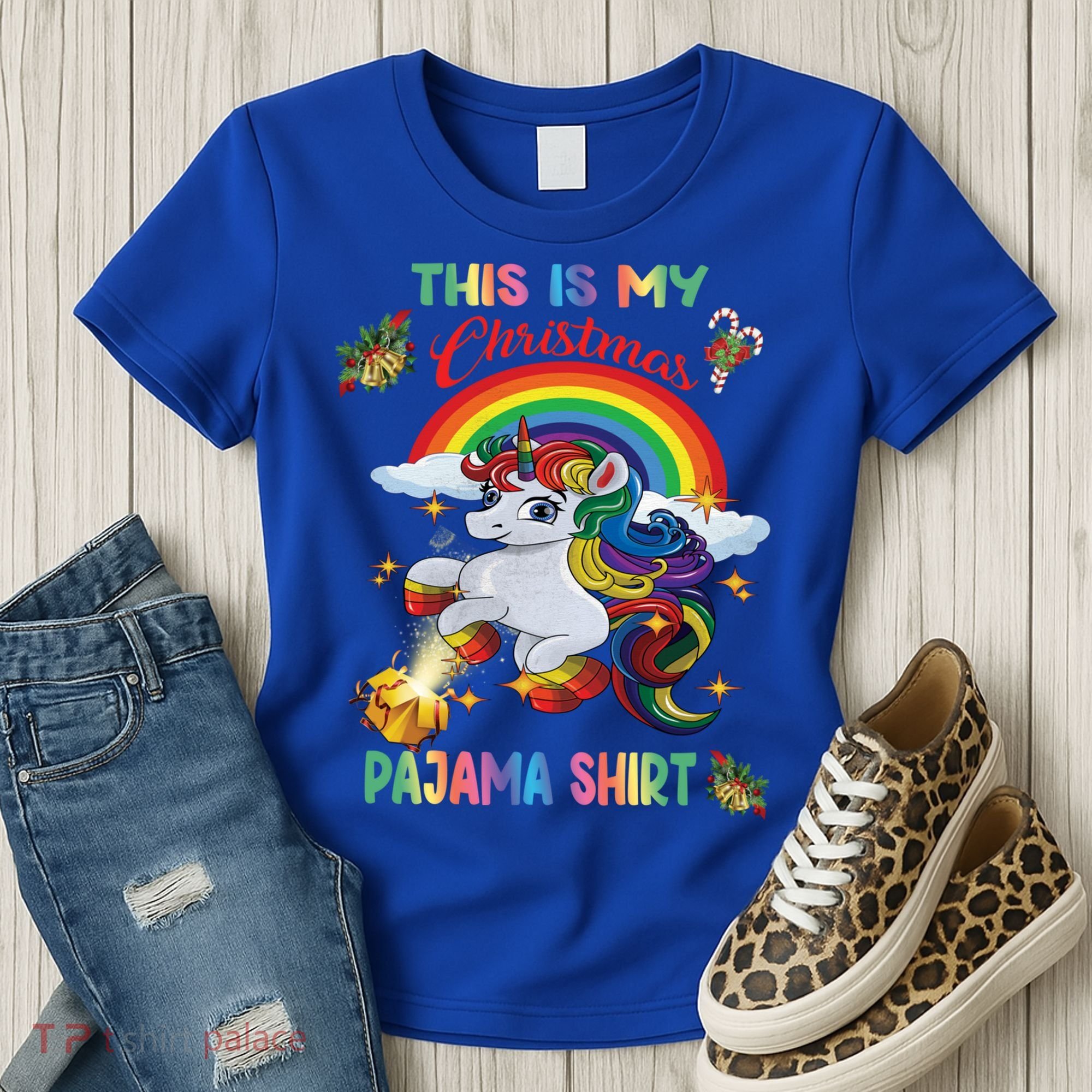 Magical Unicorn Squad This Is My Christmas Pajama Gift Women's T-Shirt