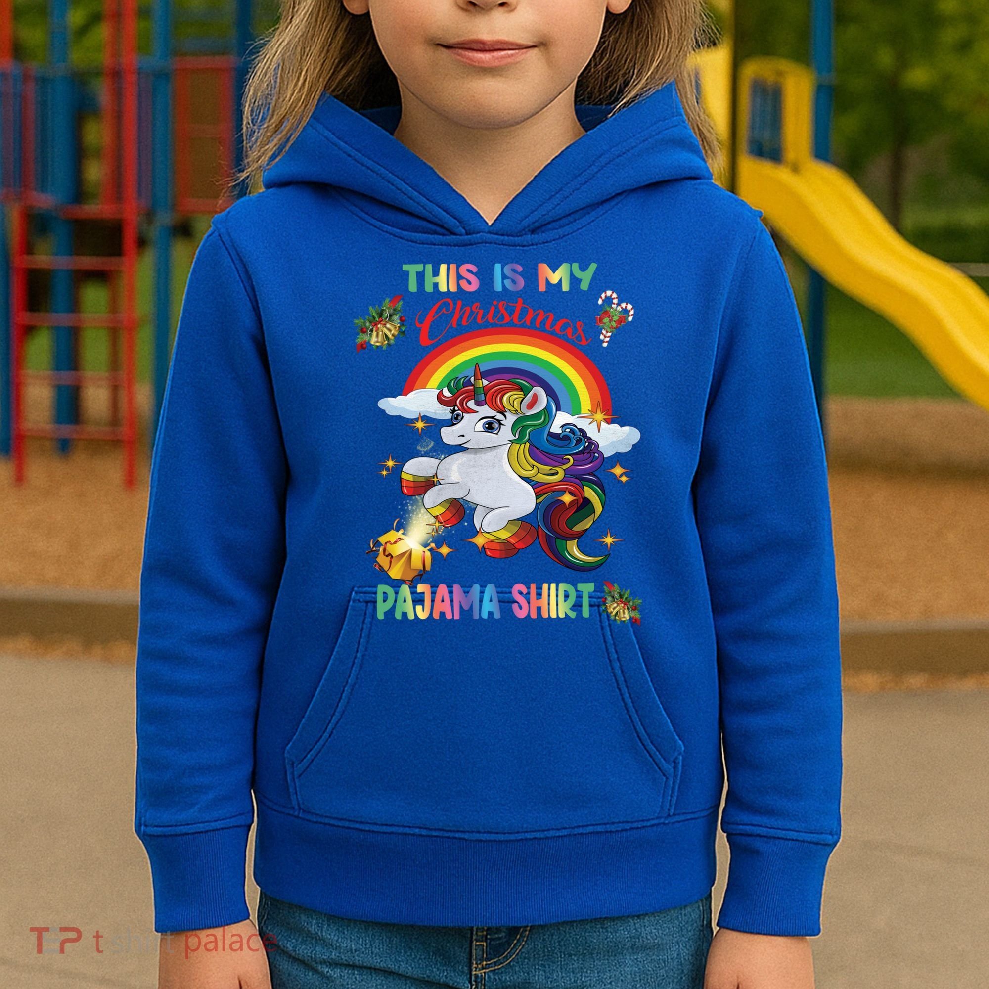 Magical Unicorn Squad This Is My Christmas Pajama Gift Kids Hoodie