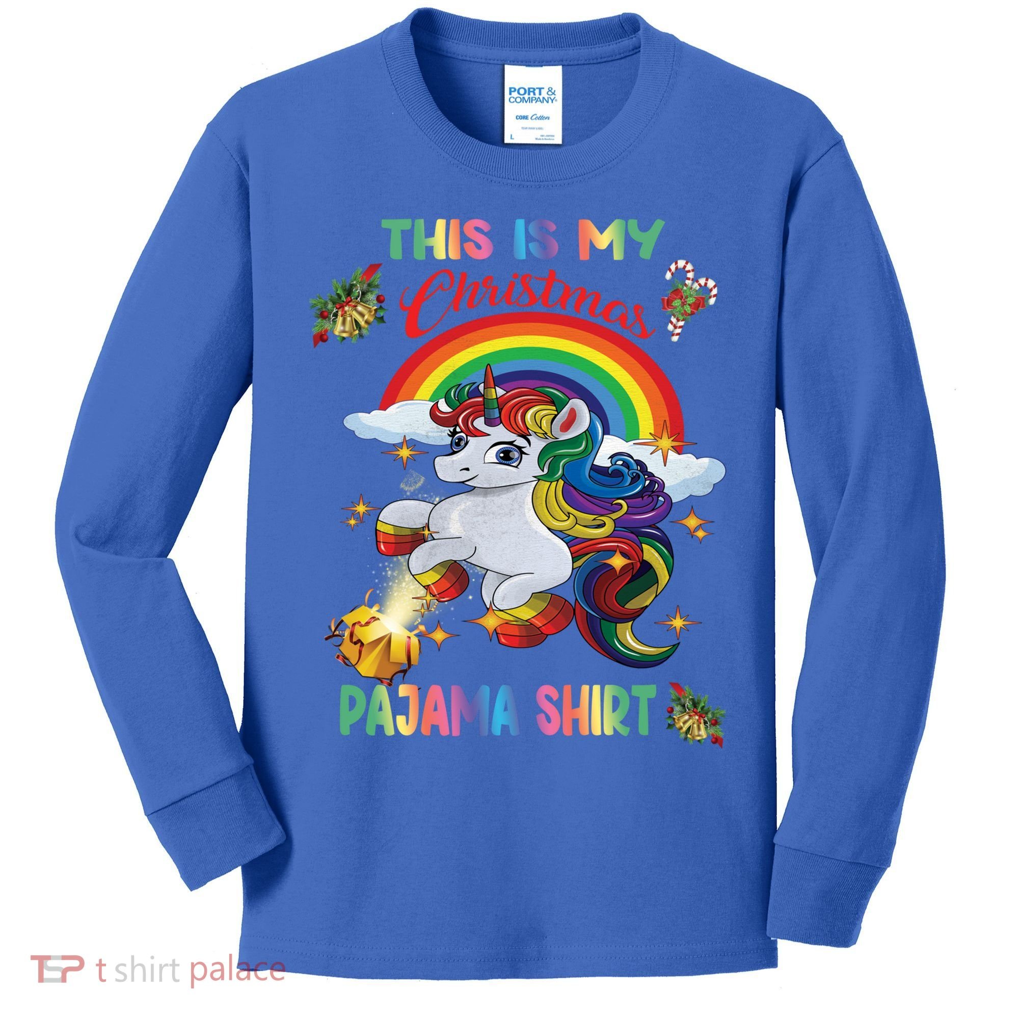 Magical Unicorn Squad This Is My Christmas Pajama Gift Kids Long Sleeve Shirt