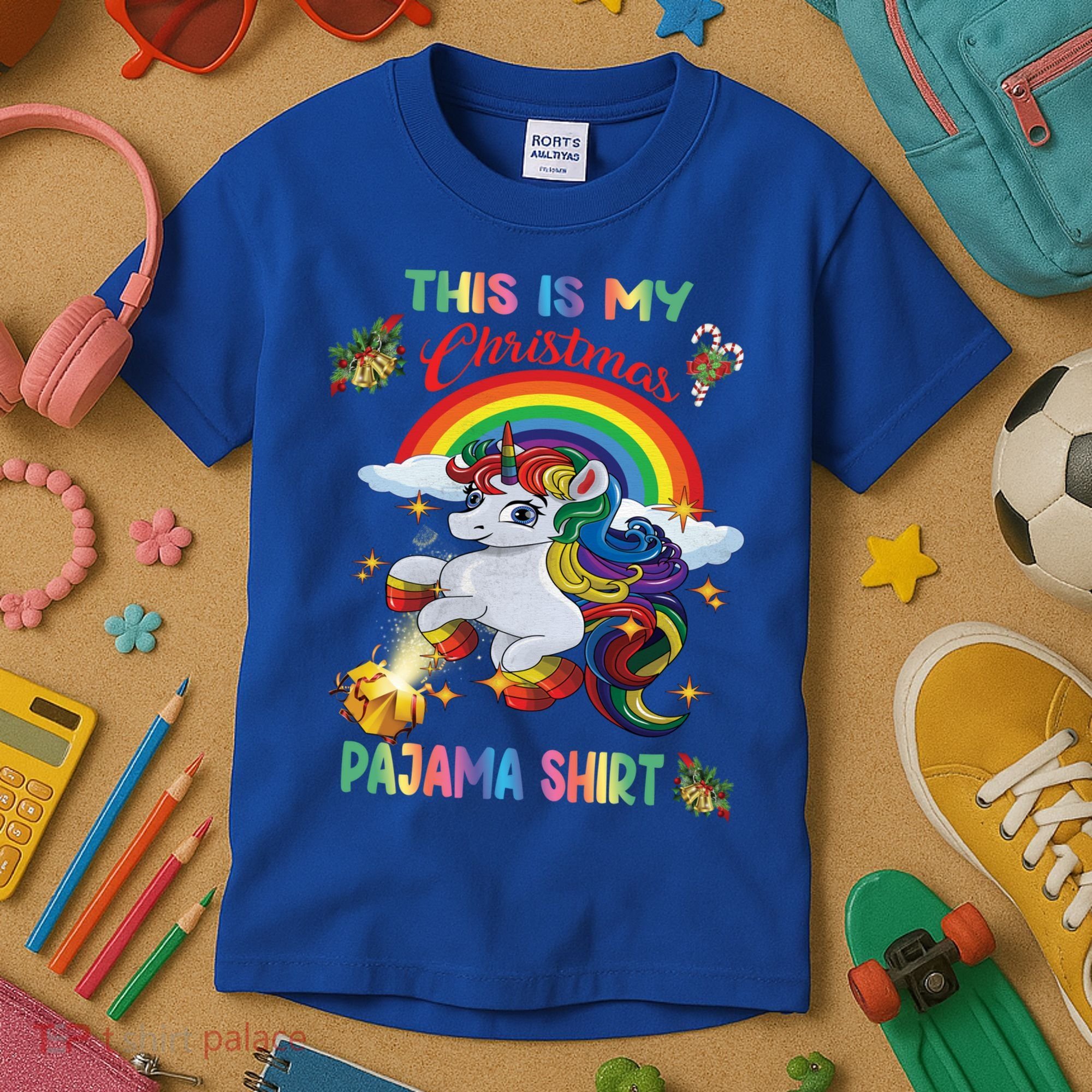 Magical Unicorn Squad This Is My Christmas Pajama Gift Kids T-Shirt