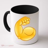 Muscle Strong Arm Flex Emoji Coffee Mug thumb 0