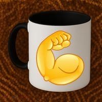 Muscle Strong Arm Flex Emoji Coffee Mug thumb 2