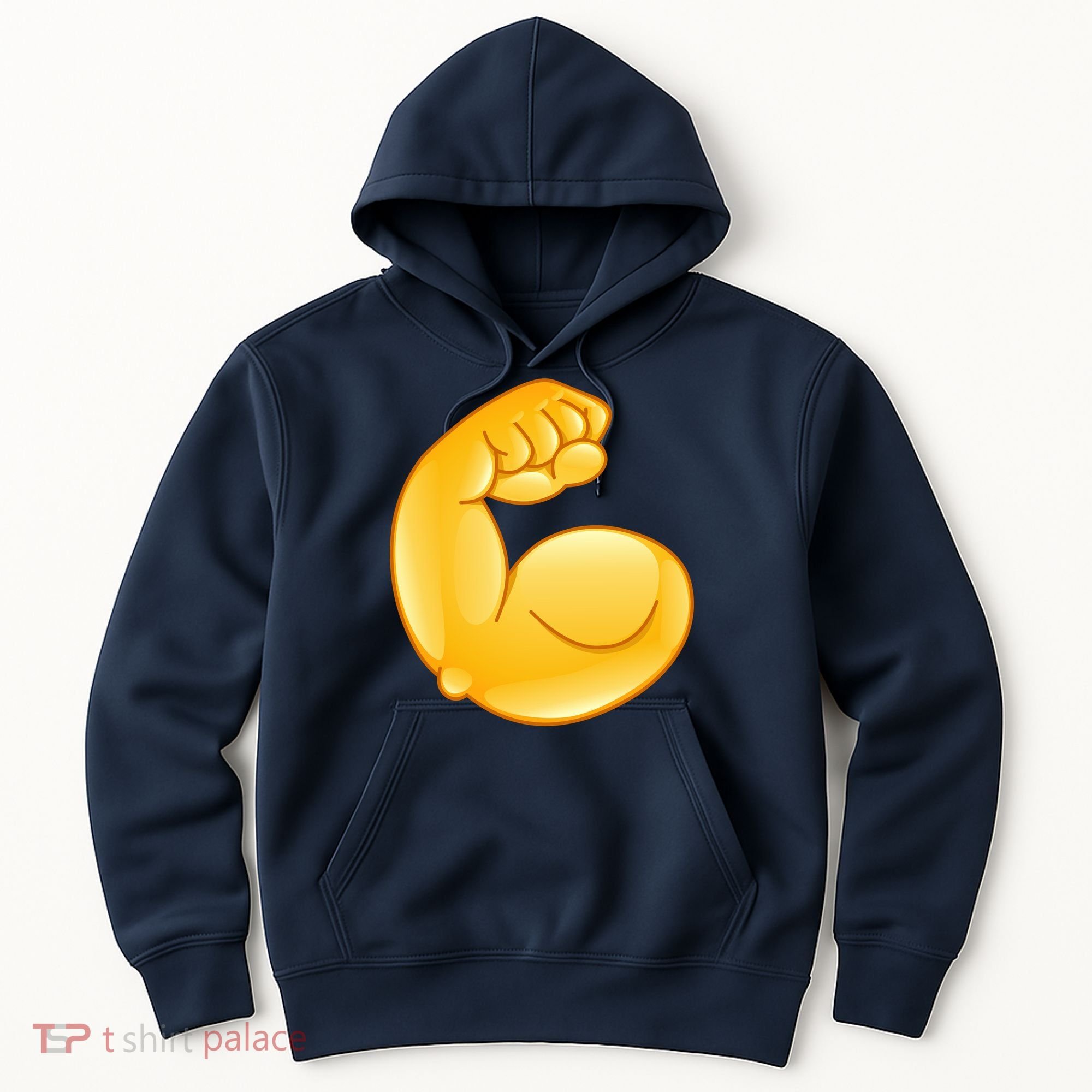 Muscle Strong Arm Flex Emoji Hoodie