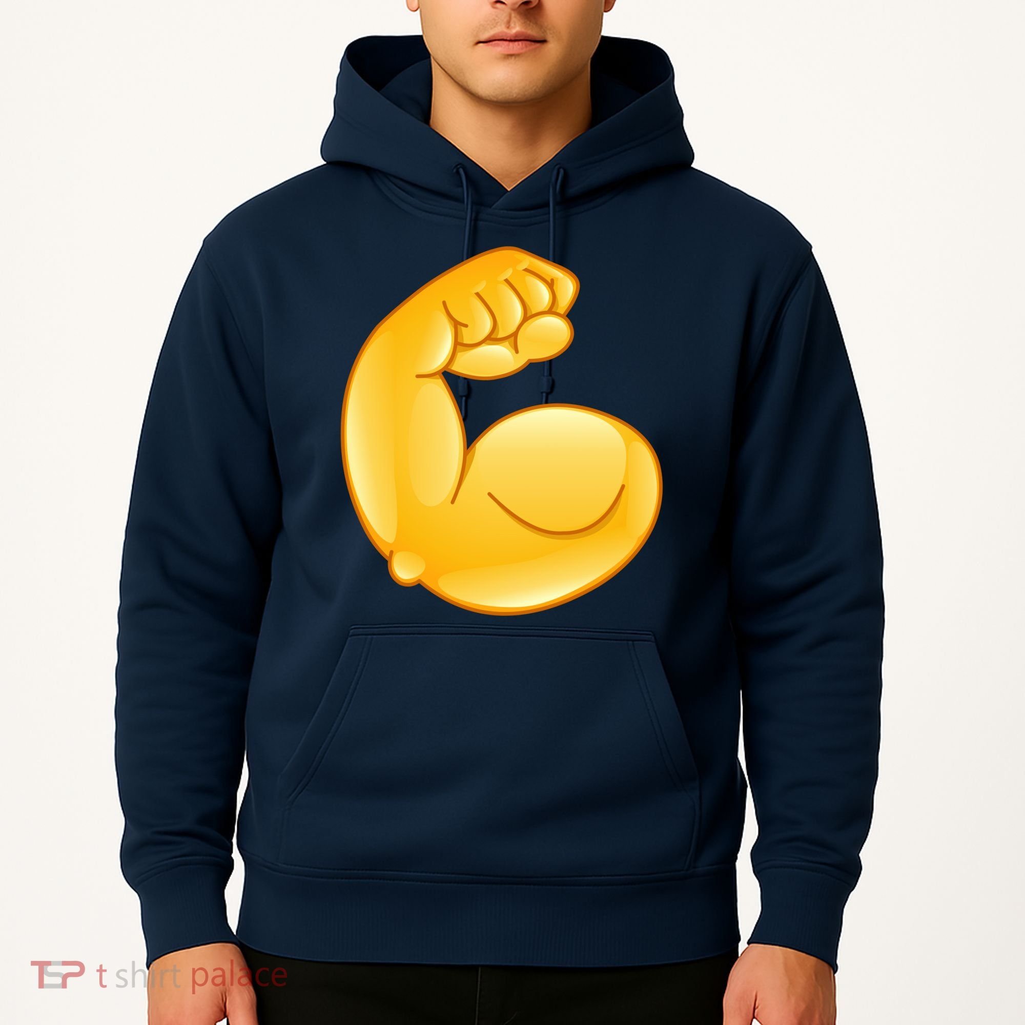 Muscle Strong Arm Flex Emoji Hoodie