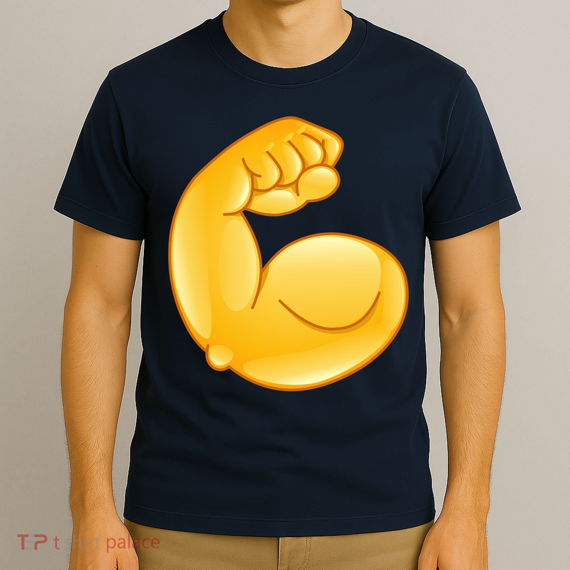Muscle Strong Arm Flex Emoji T-Shirt