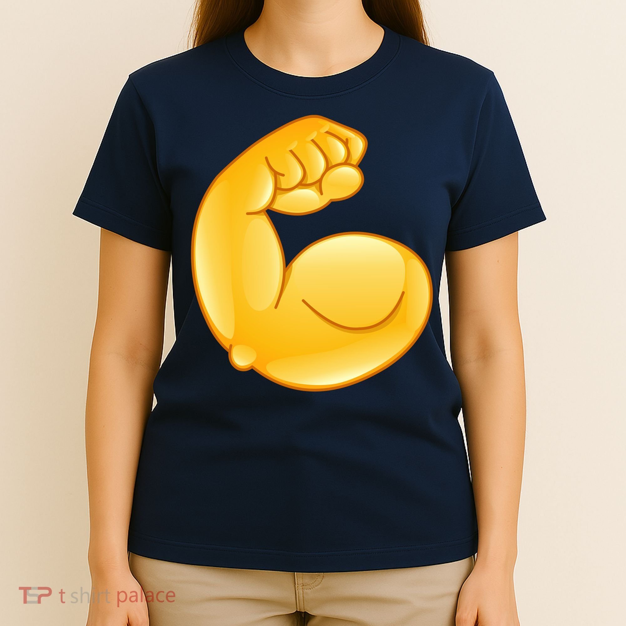 Muscle Strong Arm Flex Emoji T-Shirt