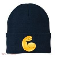 Muscle Strong Arm Flex Emoji Beanie thumb 0