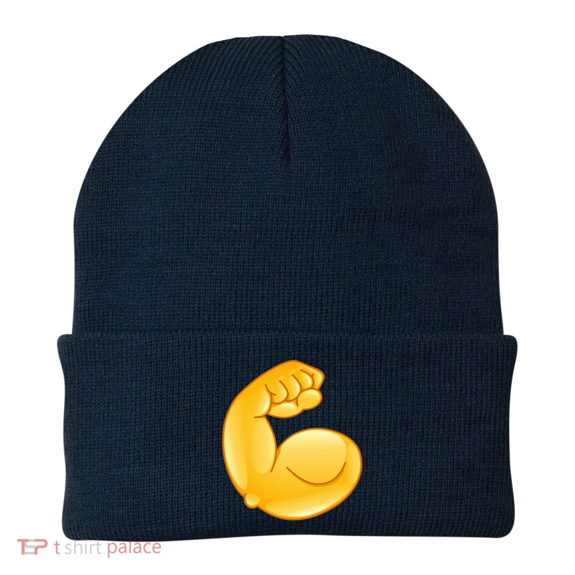 Muscle Strong Arm Flex Emoji Beanie