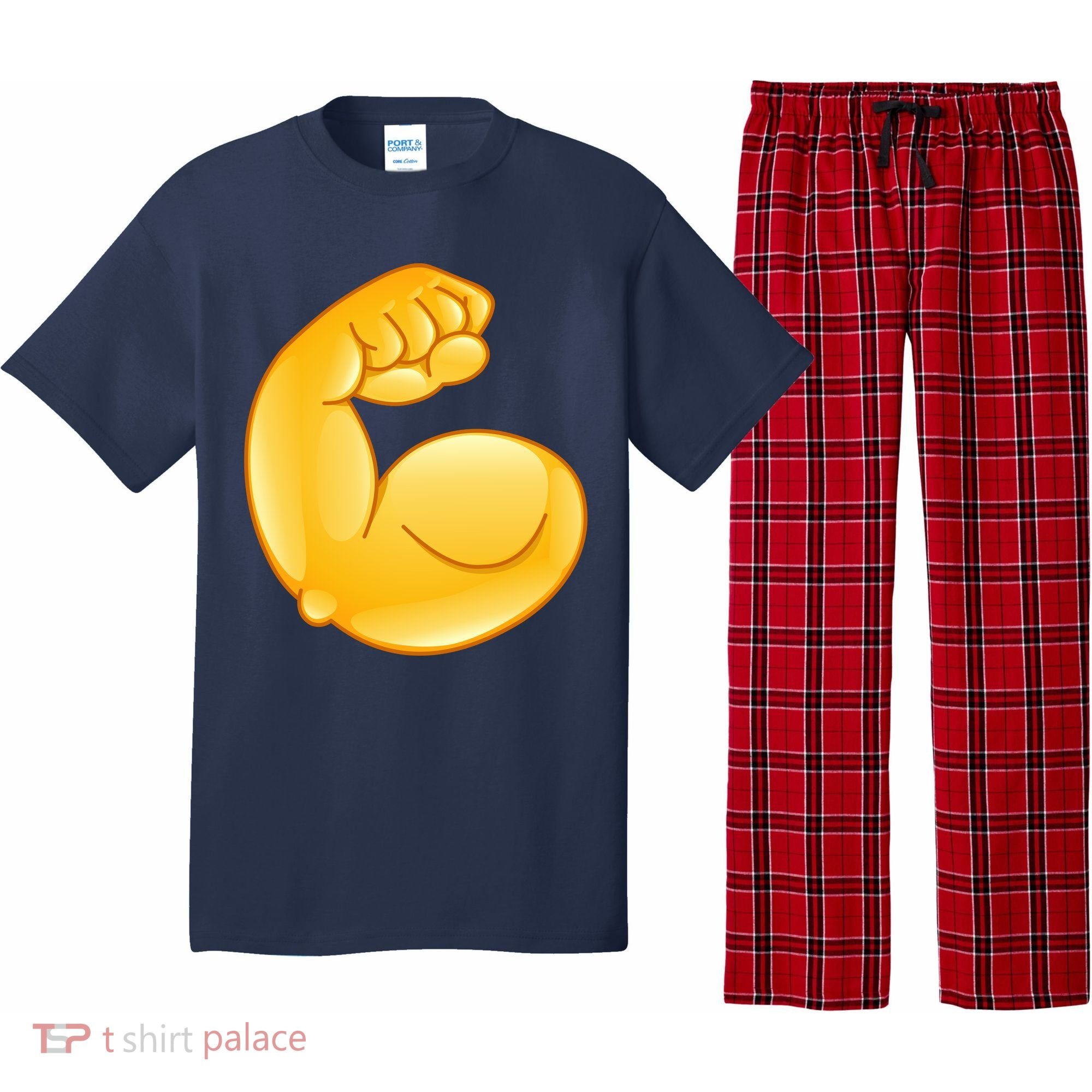 Muscle Strong Arm Flex Emoji Pajama Set