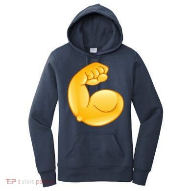 Muscle Strong Arm Flex Emoji Women's Hoodie