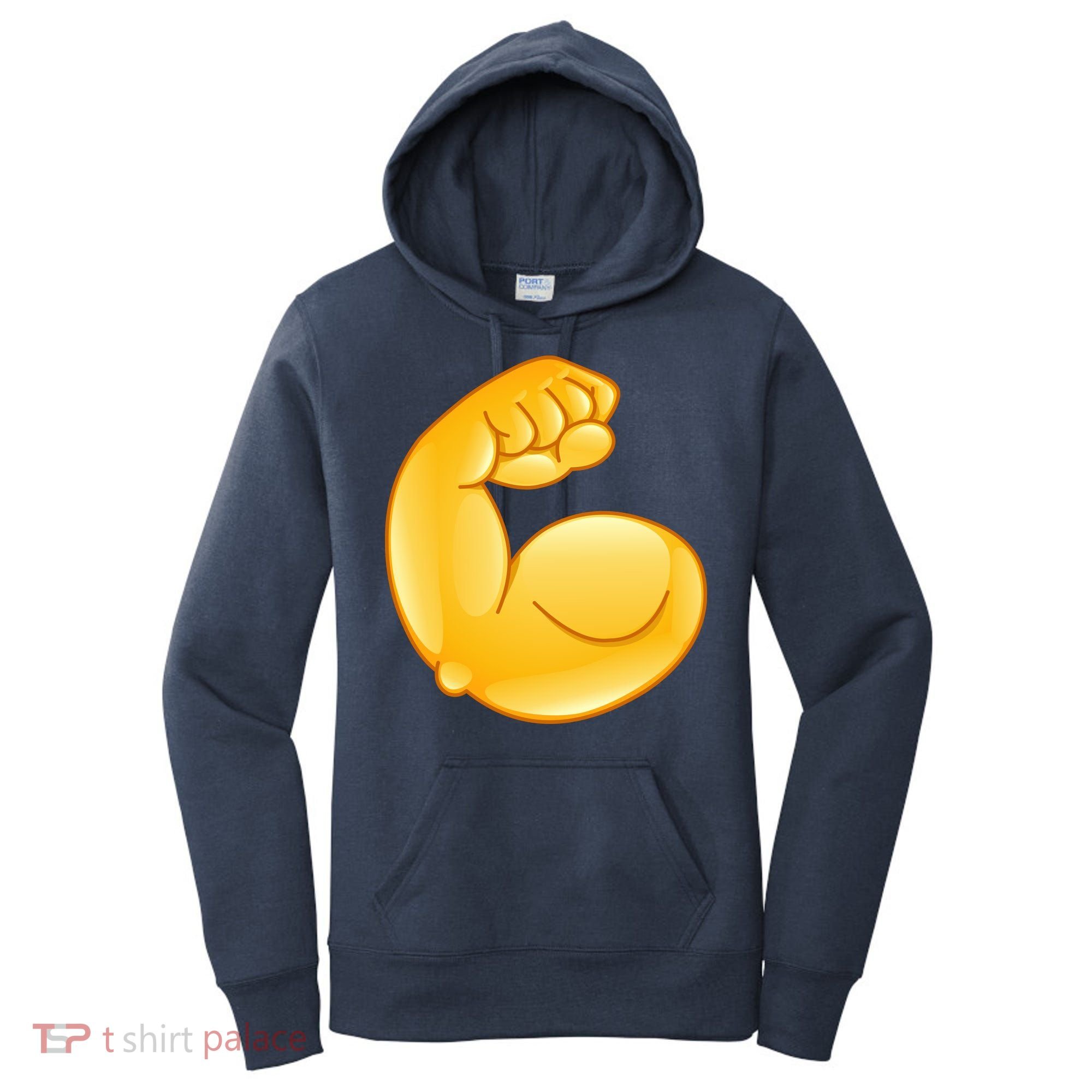 Muscle Strong Arm Flex Emoji Women's Hoodie