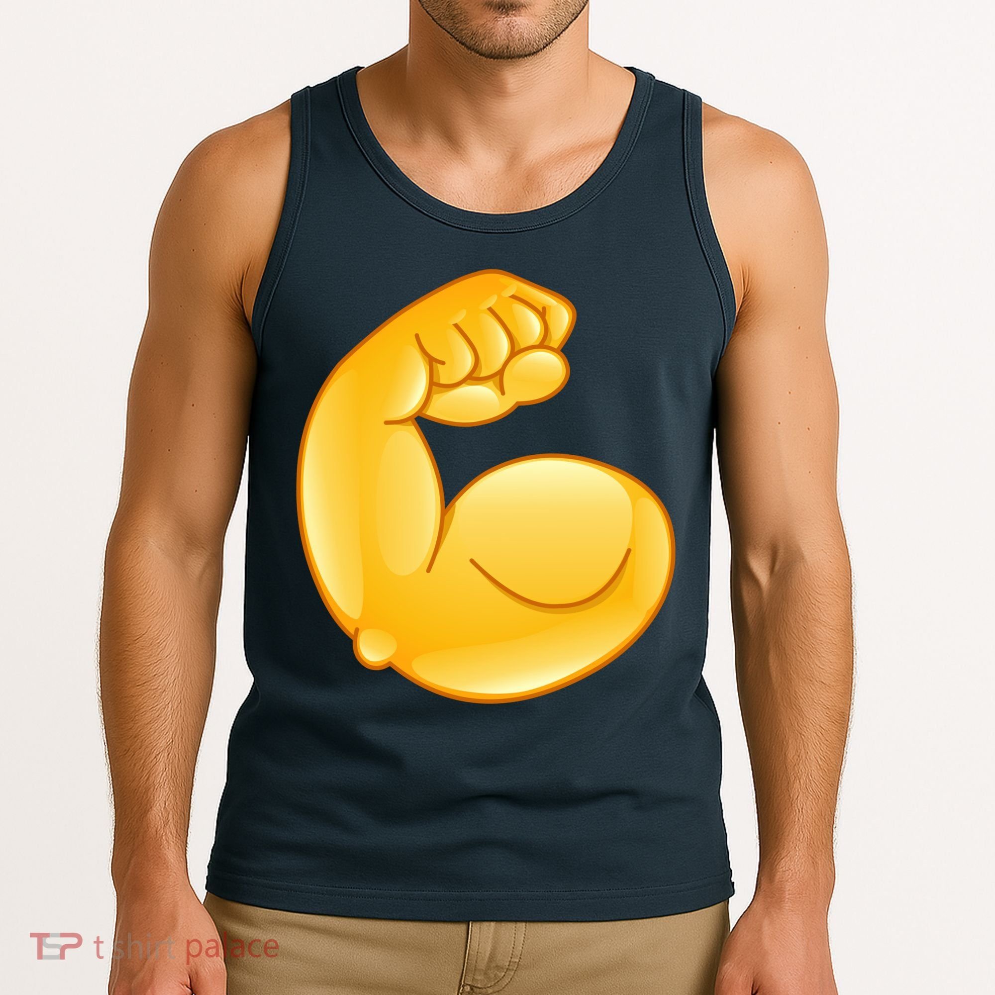 Muscle Strong Arm Flex Emoji Tank Top