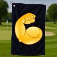 Muscle Strong Arm Flex Emoji Golf Towel thumb 1