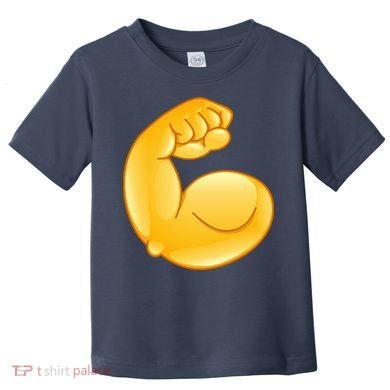 Muscle Strong Arm Flex Emoji Toddler T-Shirt