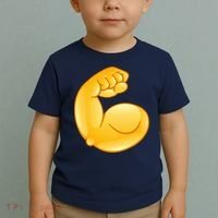 Muscle Strong Arm Flex Emoji Toddler T-Shirt thumb 2