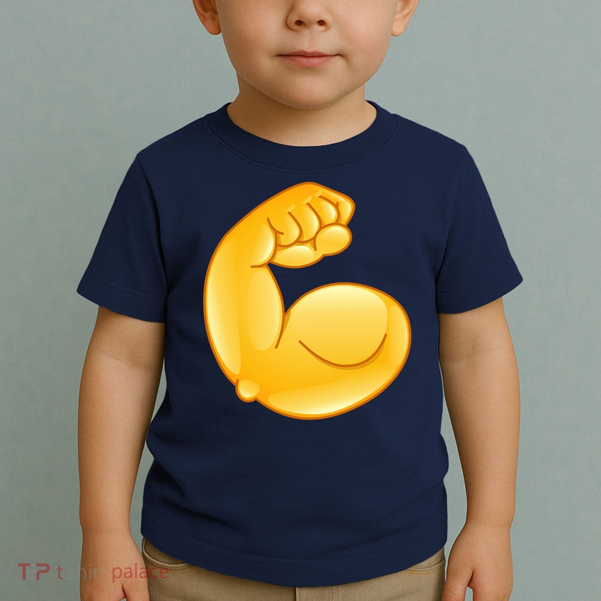 Muscle Strong Arm Flex Emoji Toddler T-Shirt