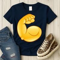 Muscle Strong Arm Flex Emoji Women's T-Shirt thumb 3