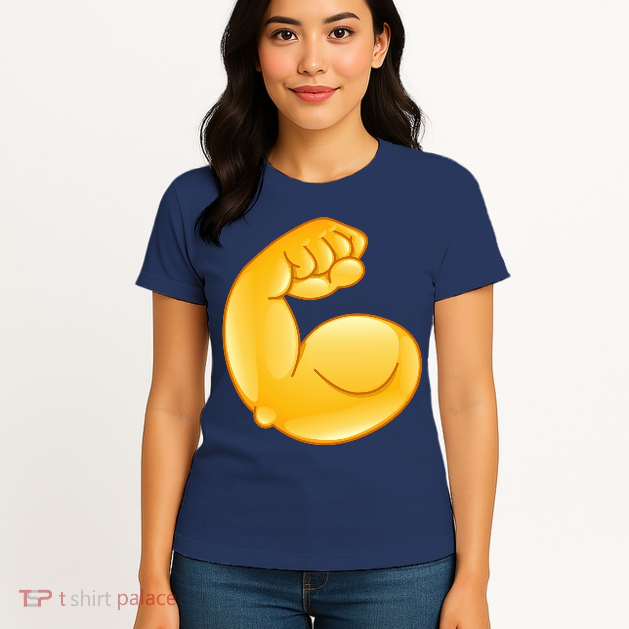 Muscle Strong Arm Flex Emoji Women's T-Shirt