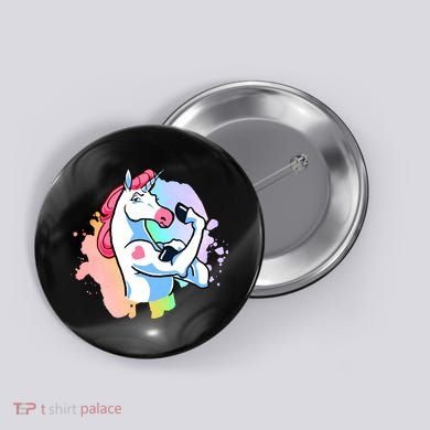 Muscle Unicorn Button