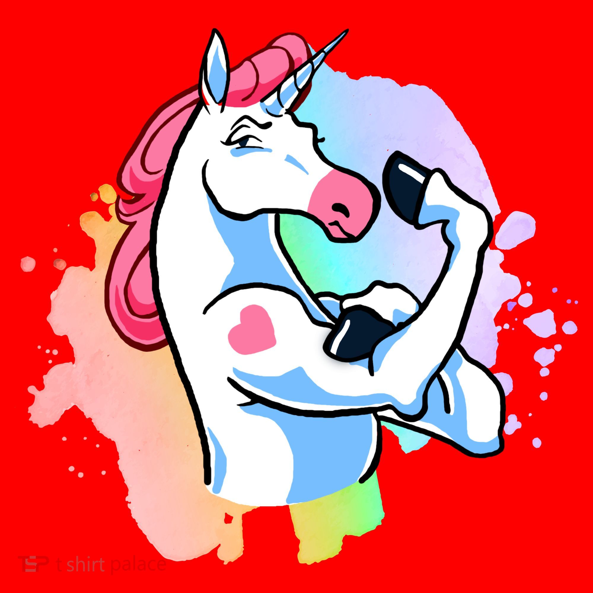 Muscle Unicorn Santa Hat