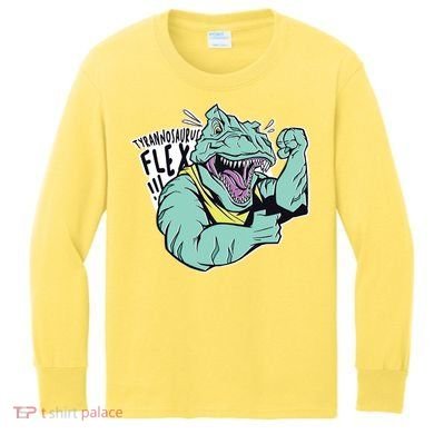 Muscular Trex Flex Kids Long Sleeve Shirt