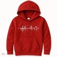 Music Heartbeat Pulse Kids Hoodie thumb 0