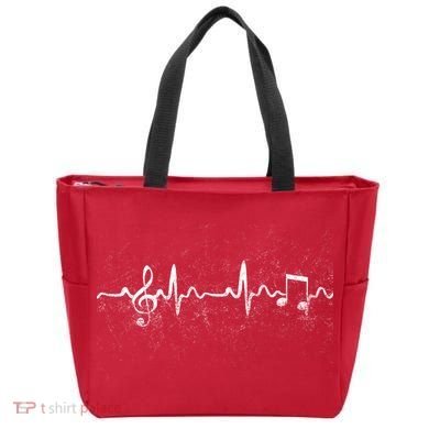 Music Heartbeat Pulse Tote Bag