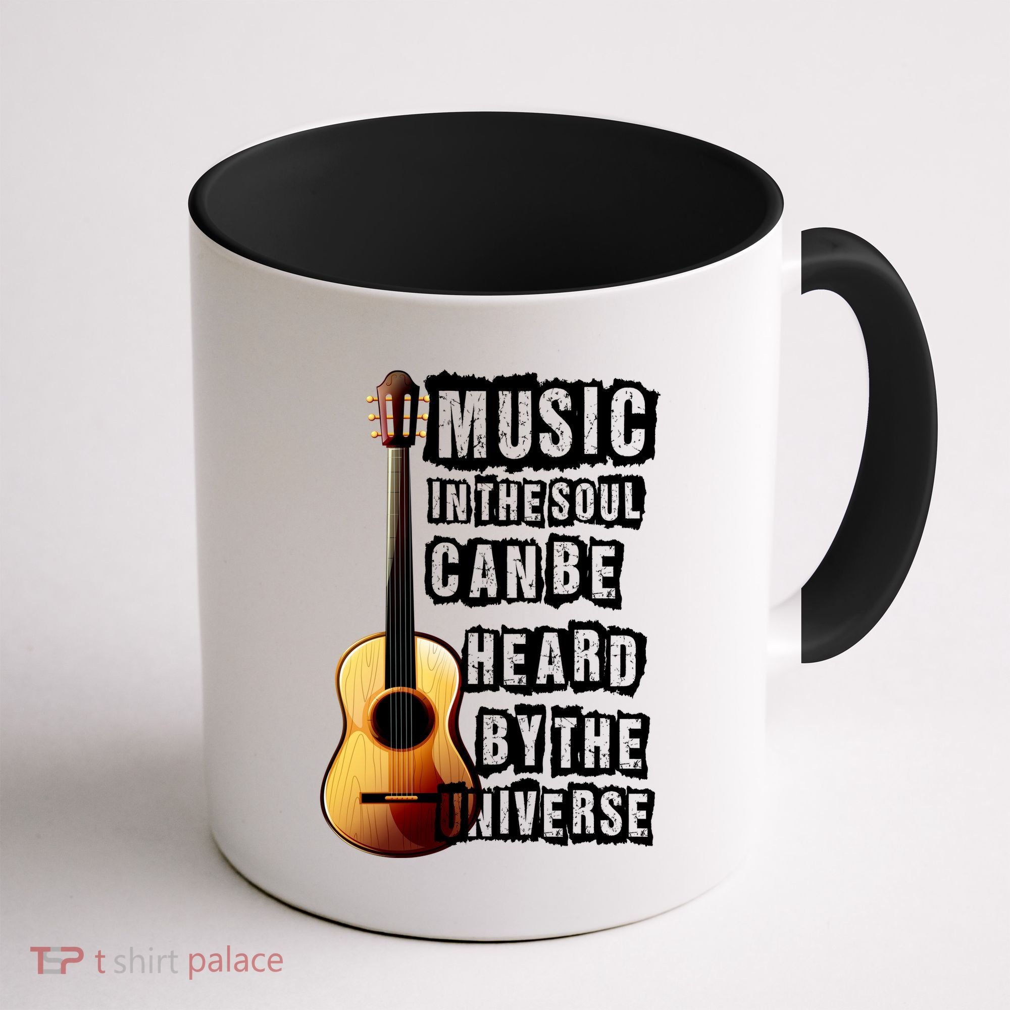 Music In The Soul Can Be Heard By The Universe Guitar Coffee Mug