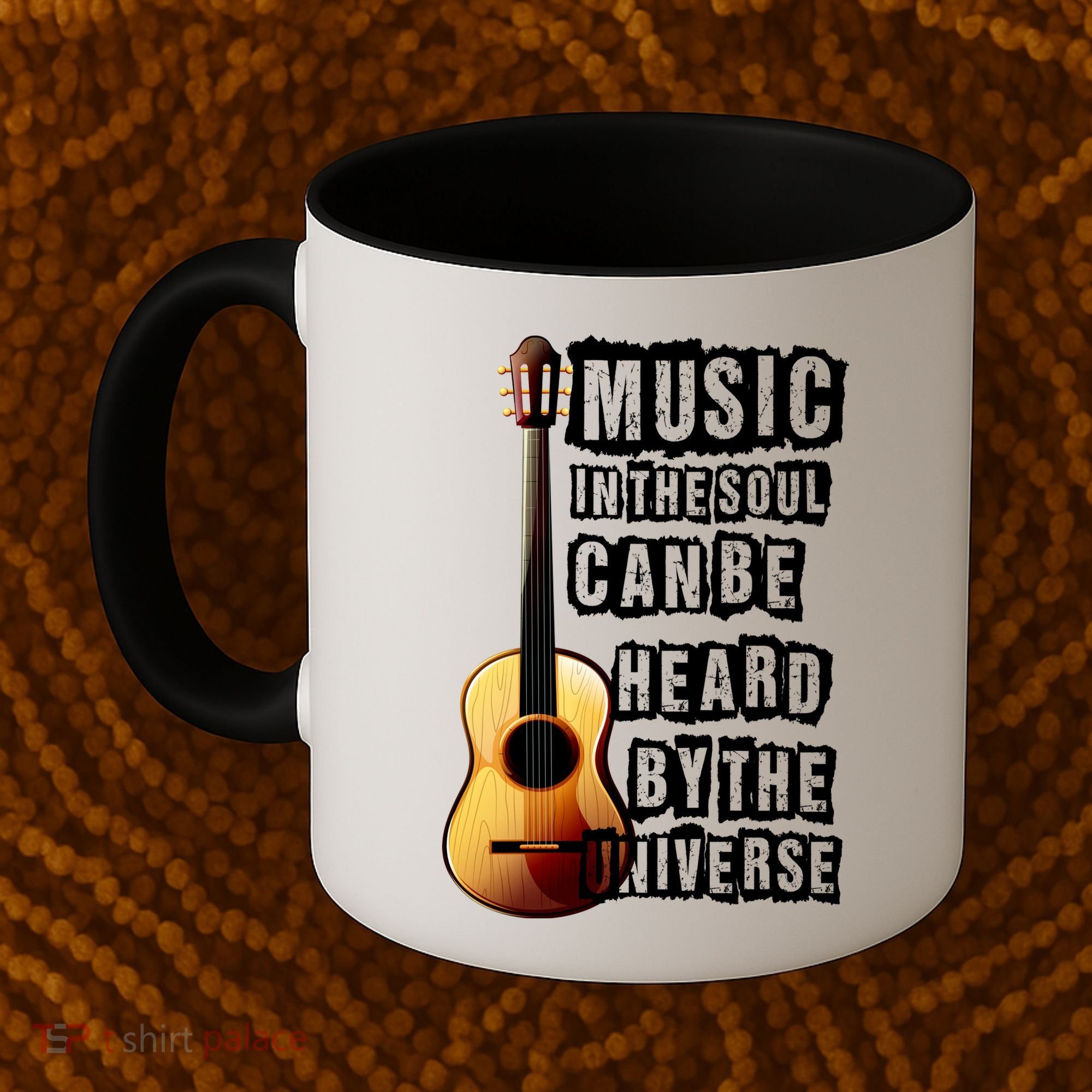 Music In The Soul Can Be Heard By The Universe Guitar Coffee Mug