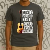 Music In The Soul Can Be Heard By The Universe Guitar T-Shirt thumb 3