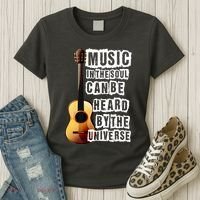 Music In The Soul Can Be Heard By The Universe Guitar Women's T-Shirt thumb 3