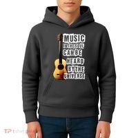 Music In The Soul Can Be Heard By The Universe Guitar Kids Hoodie thumb 4