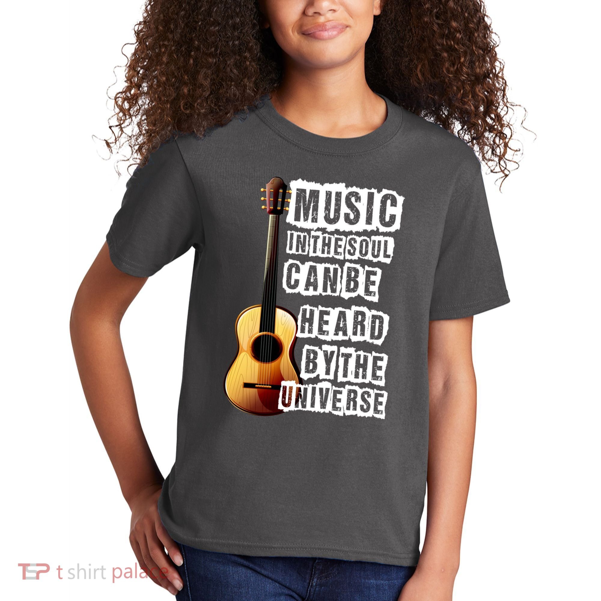 Music In The Soul Can Be Heard By The Universe Guitar Kids T-Shirt