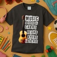 Music In The Soul Can Be Heard By The Universe Guitar Kids T-Shirt thumb 3