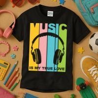 Music Is My True Love Kids T-Shirt thumb 3