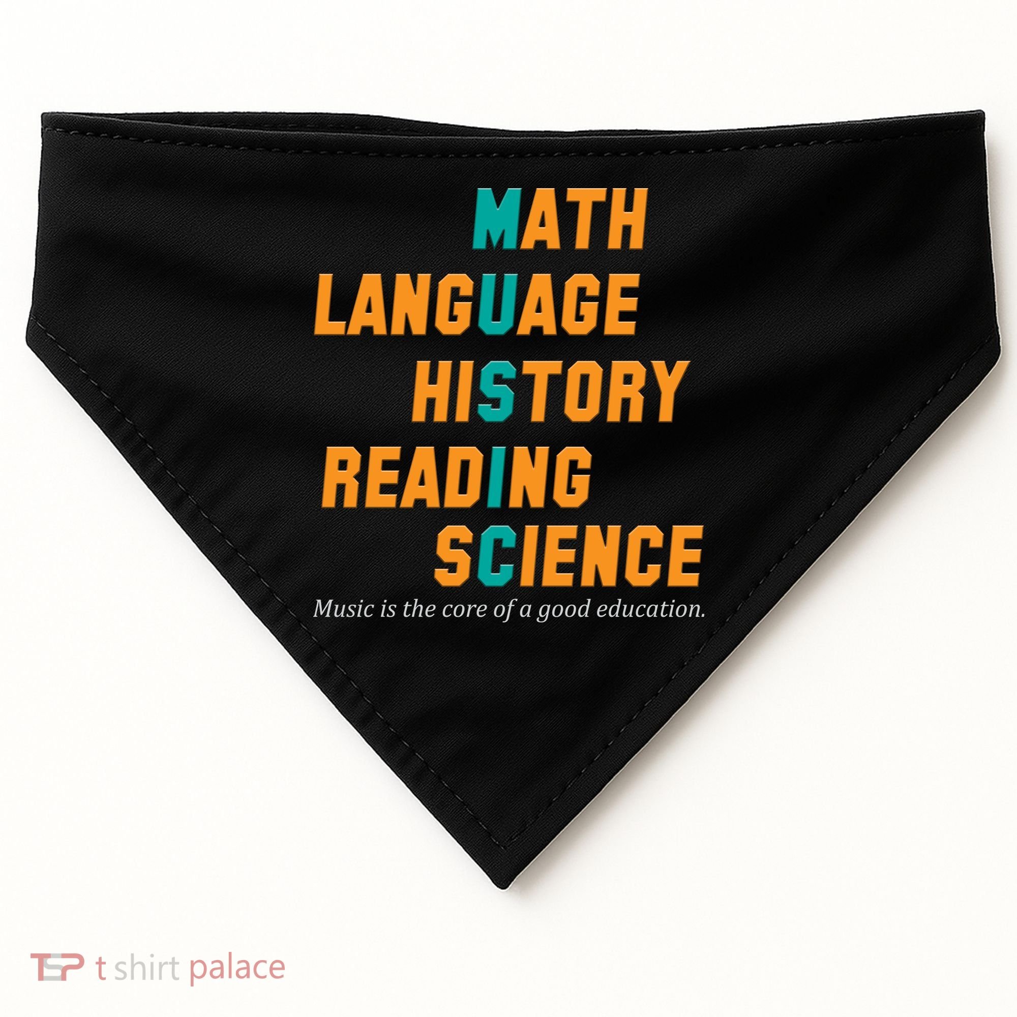 Music Is The Core Of A Good Education  USA-Made Doggie Bandana