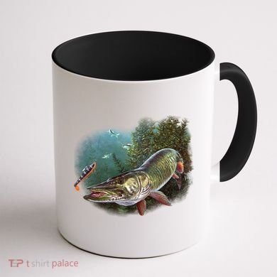 Musky Chase Fishing Coffee Mug back