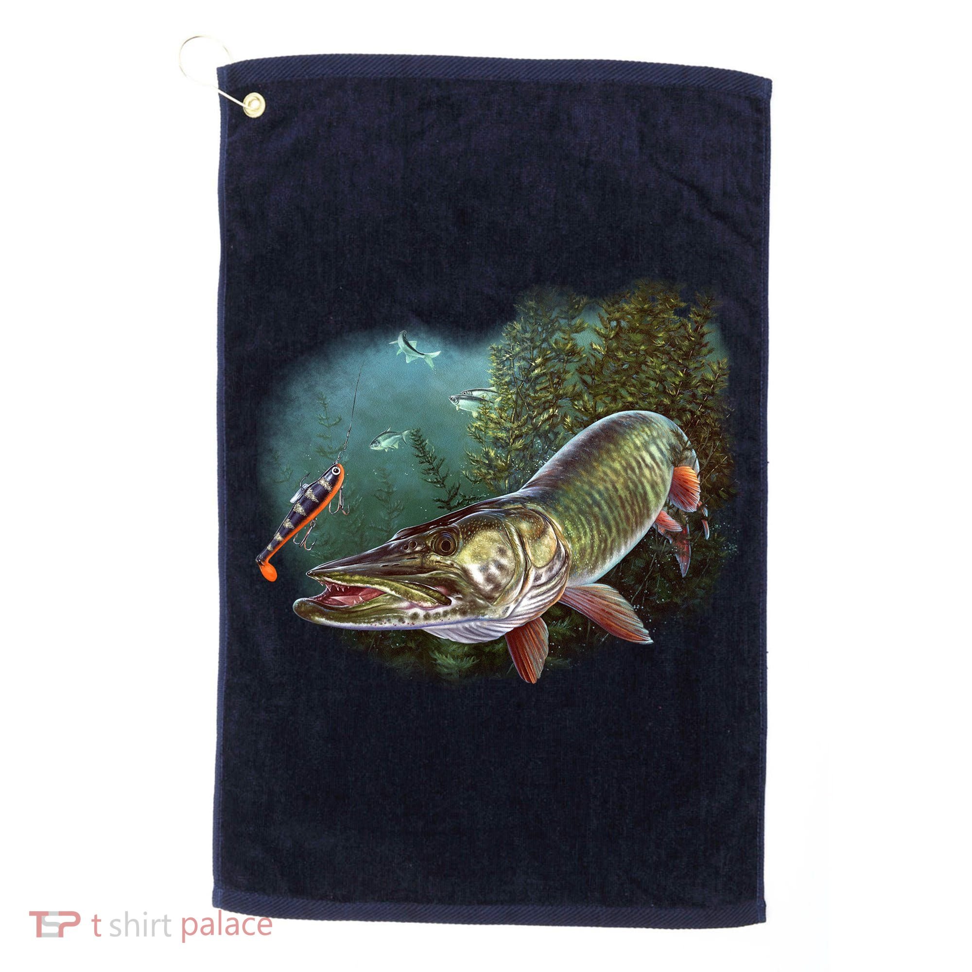 Musky Chase Fishing Golf Towel