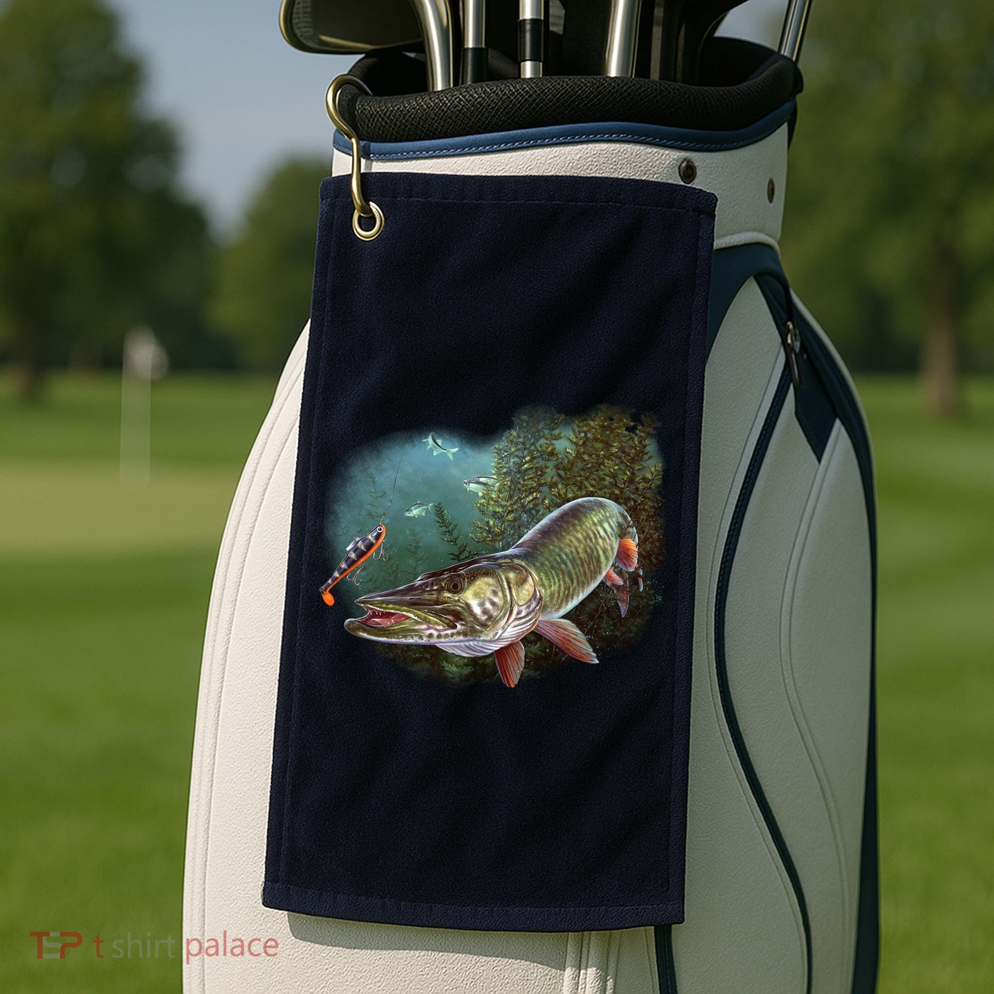 Musky Chase Fishing Golf Towel