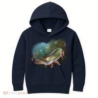 Musky Chase Fishing Kids Hoodie thumb 0