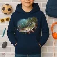 Musky Chase Fishing Kids Hoodie thumb 2