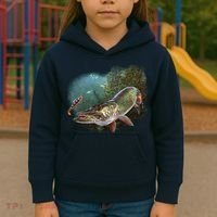 Musky Chase Fishing Kids Hoodie thumb 3