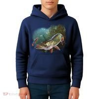 Musky Chase Fishing Kids Hoodie thumb 4