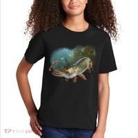Musky Chase Fishing Kids T-Shirt thumb 2