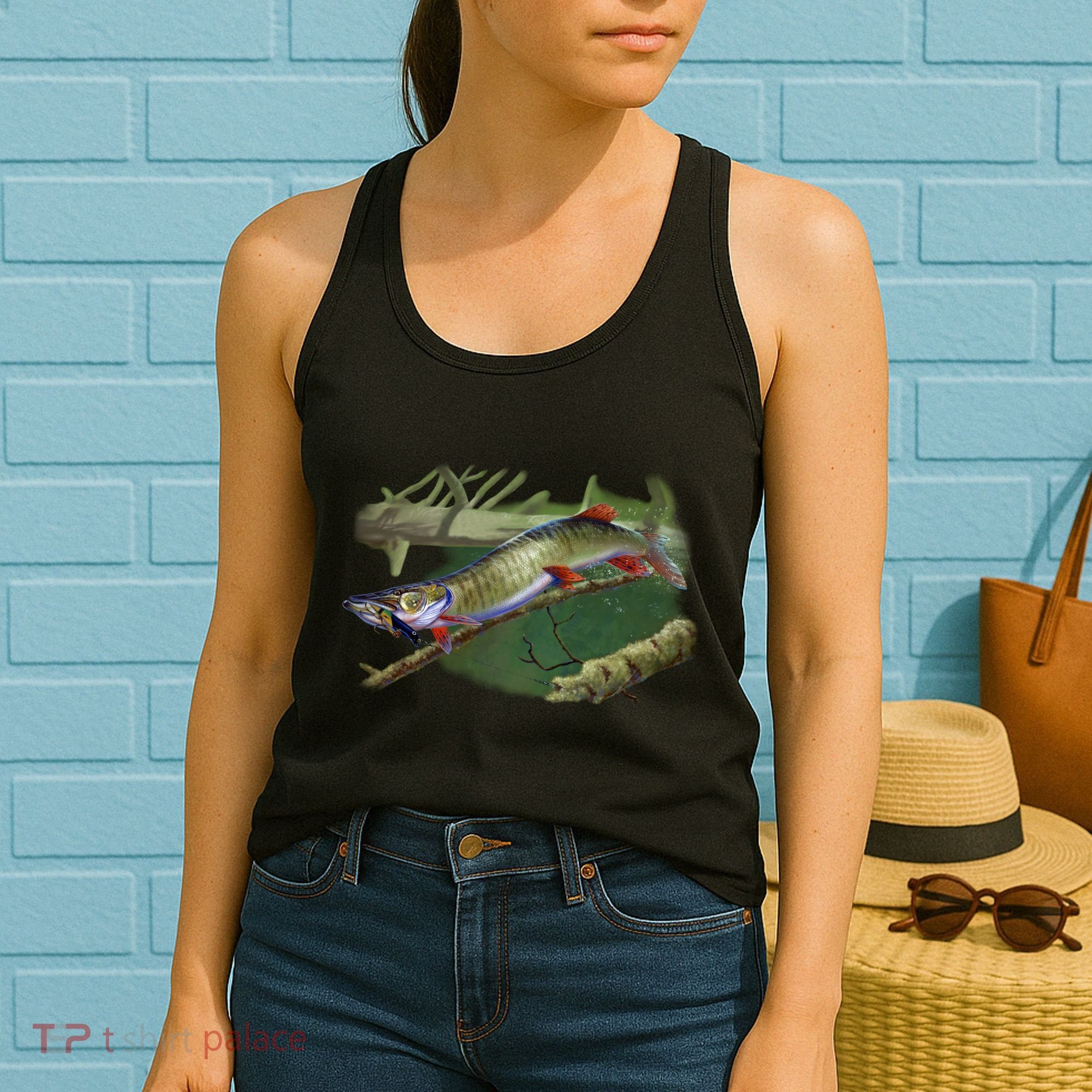 Musky Escape Route Fishing Women's Tank Top