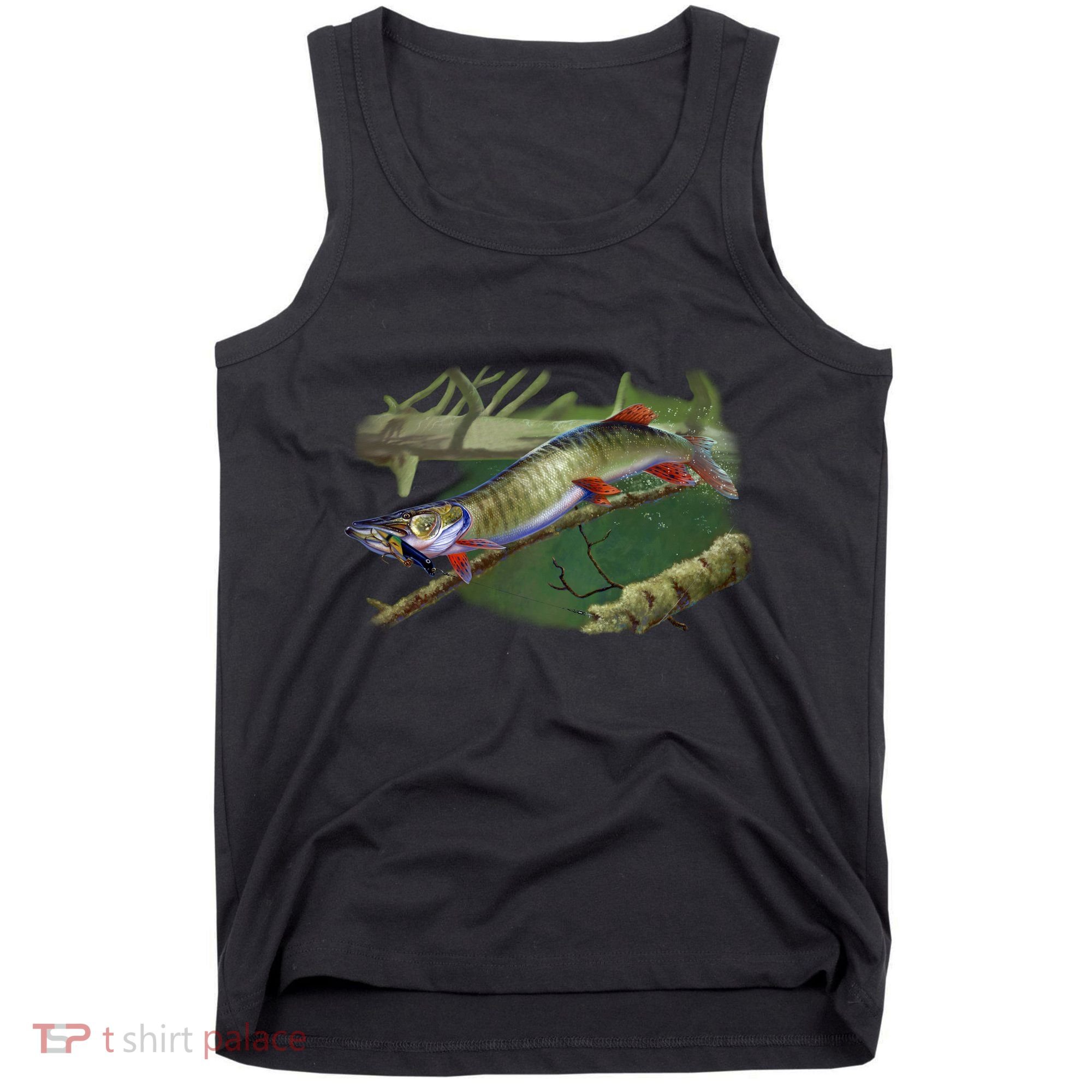 Musky Escape Route Fishing Tank Top