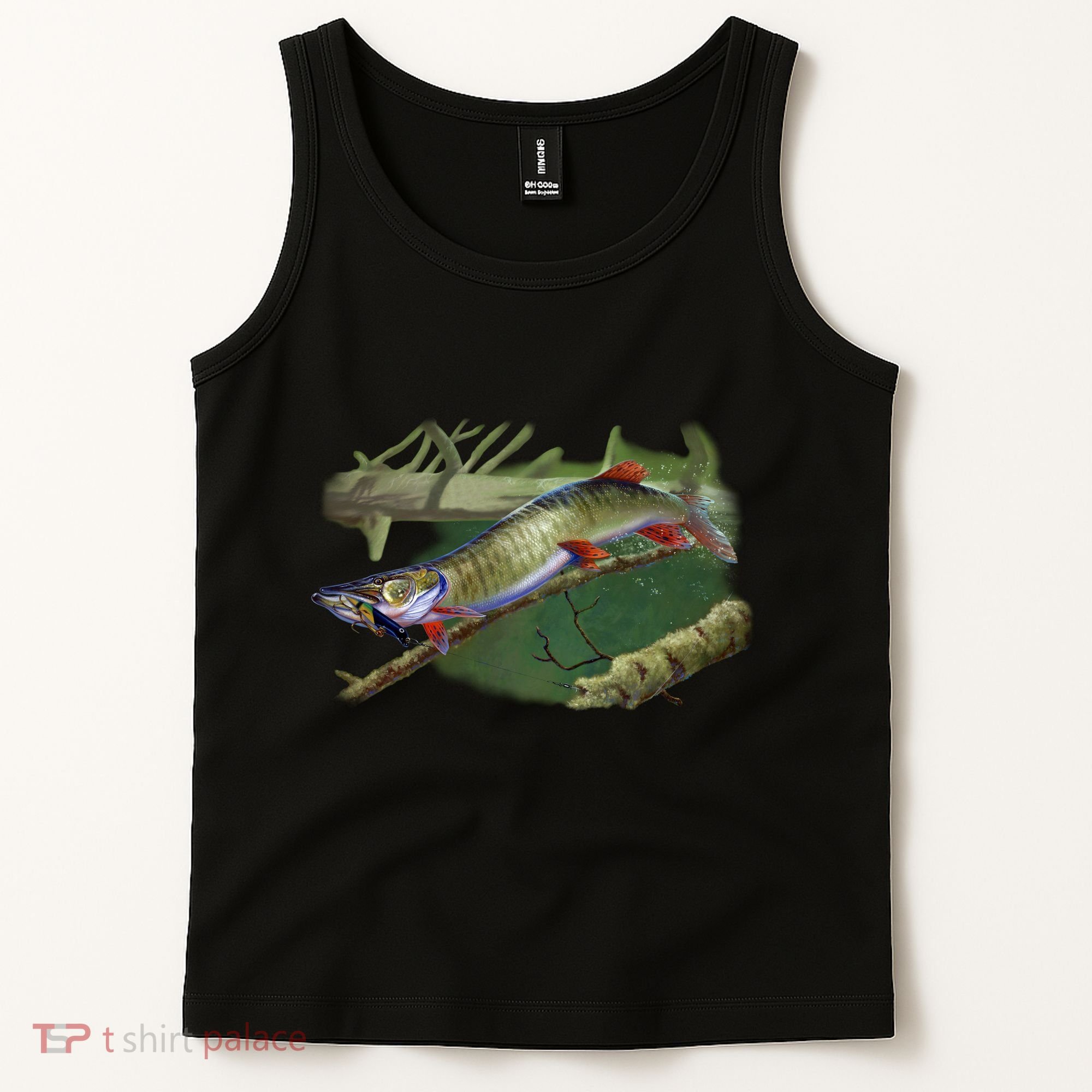Musky Escape Route Fishing Tank Top