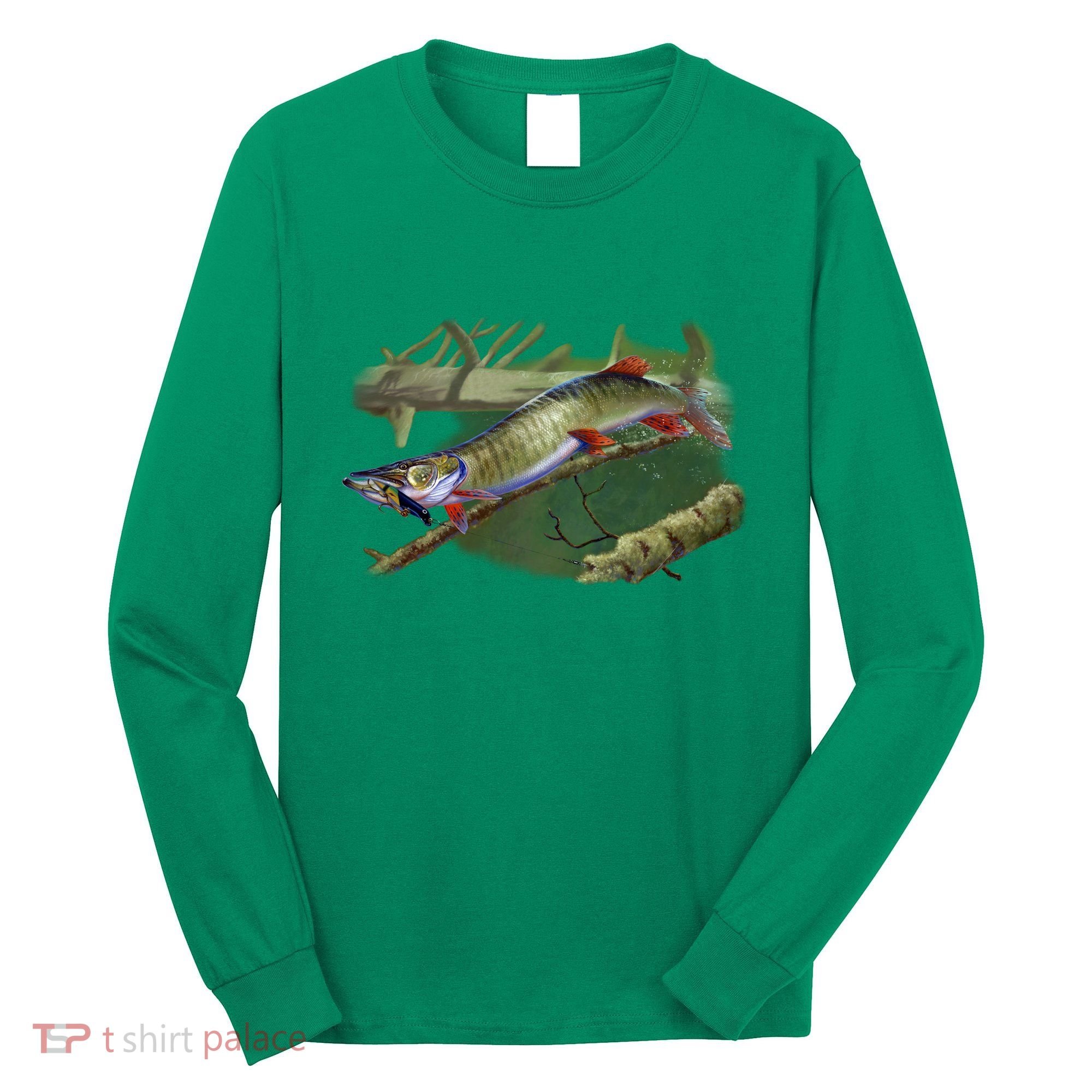 Musky Escape Route Fishing Long Sleeve Shirt