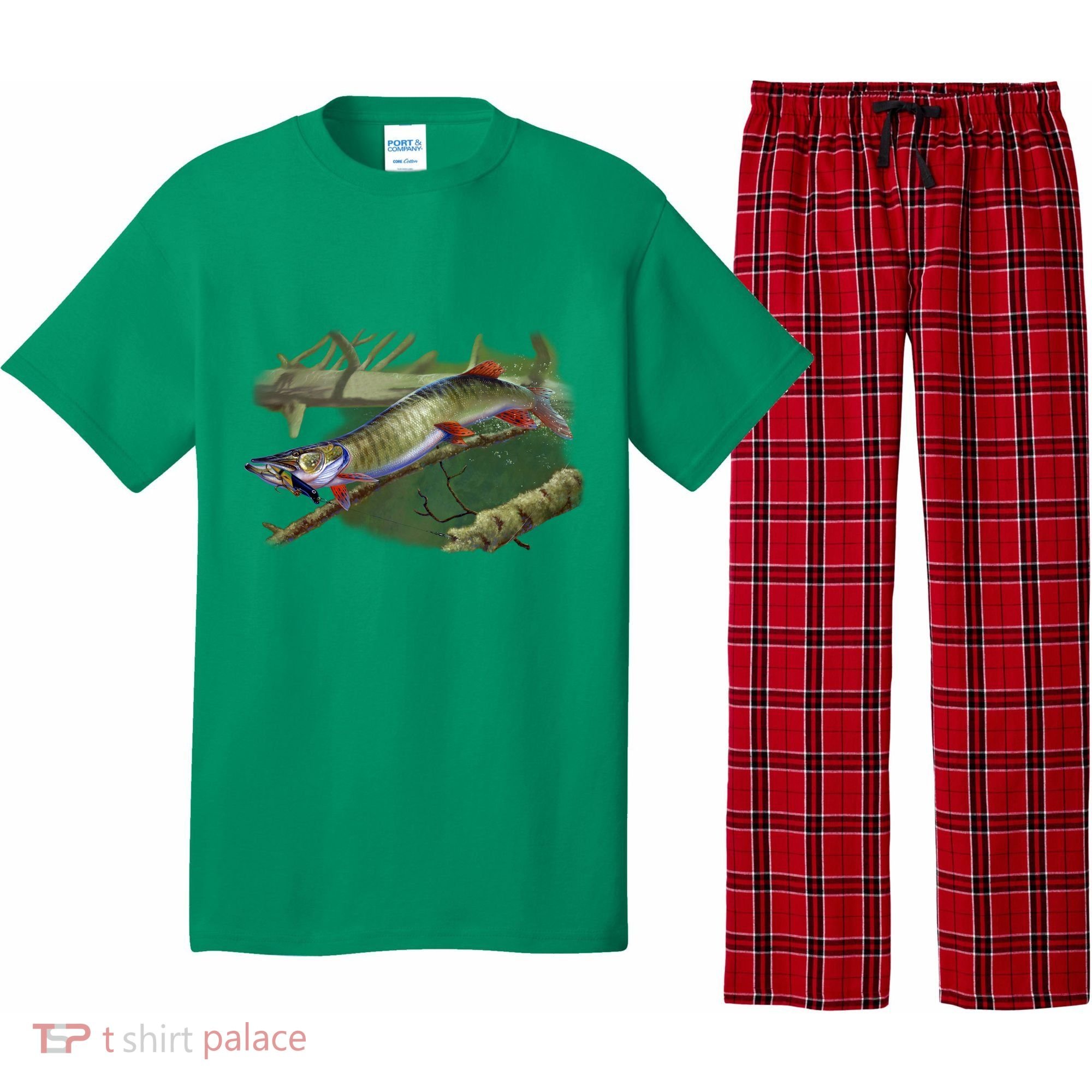 Musky Escape Route Fishing Pajama Set